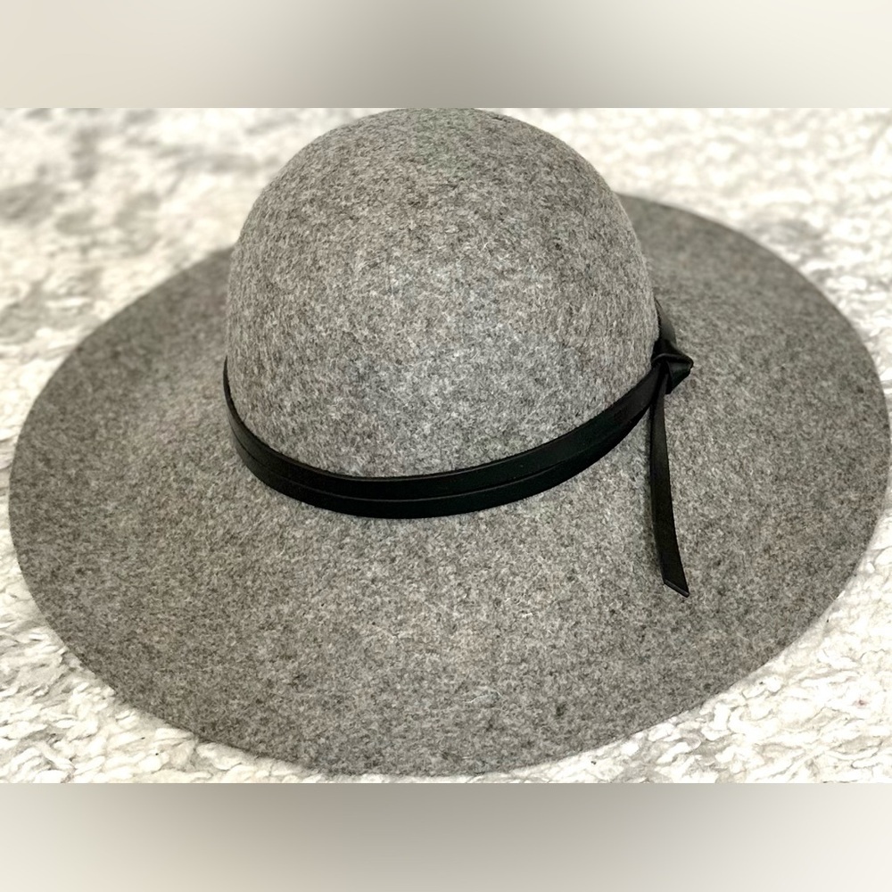 ‼️RARE‼️🎸NORDSTROM🎸🔥NWT🔥Floppy Wool Hat in Heather Grey/Black